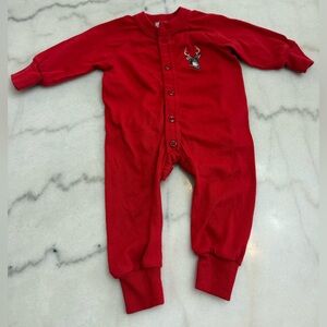 Jordan Lee Originals Red Kids Footie with Deer Design